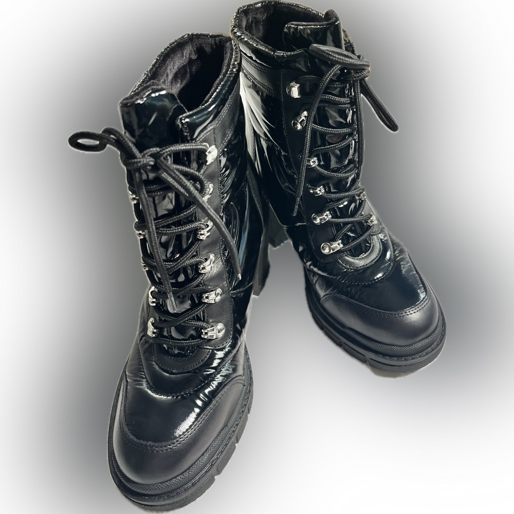 Marc Fisher Limited black combat boots- size 8.5 - Picture 3 of 15